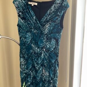 Evan Picone Printed Fitted Dress, Size 8